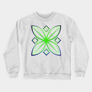 Green &amp; Navy Flower Crewneck Sweatshirt